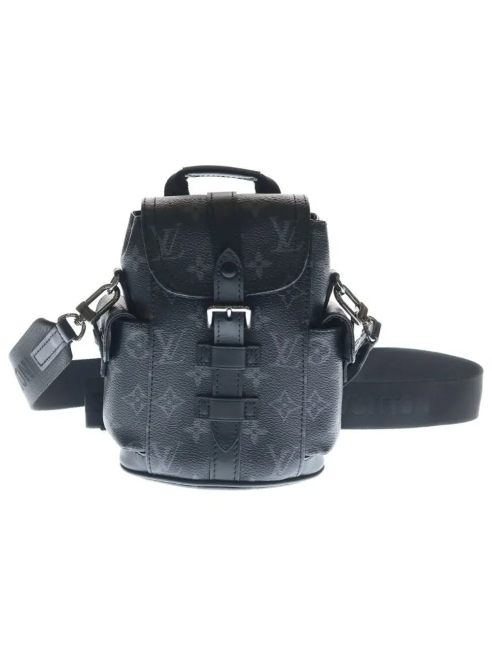 Louis Vuitton Monogram Eclipse Nano Christopher 2-Way Shoulder Bag Black Noir
